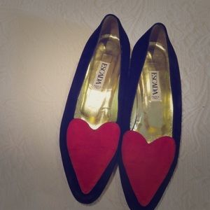 Vintage Escada Leather Heart Flats